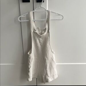 billabong white linen romper – size small